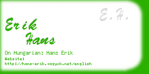 erik hans business card